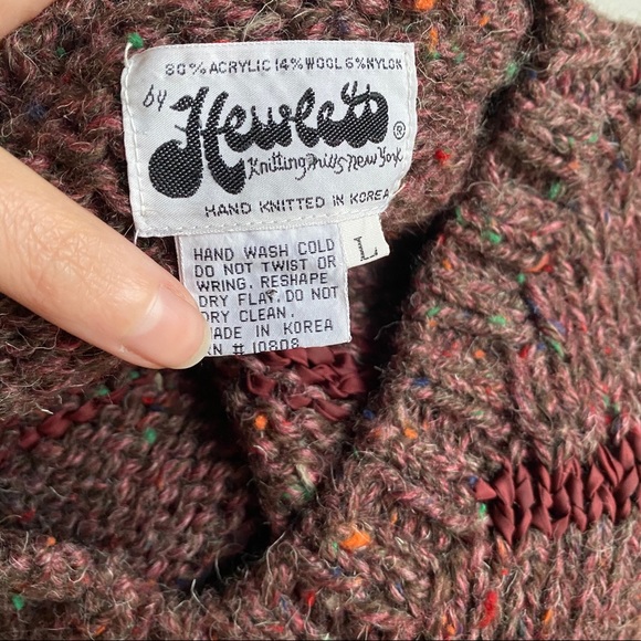 Vintage 70s M/L Handknitted Boho Hipster Sweater - Picture 2 of 8